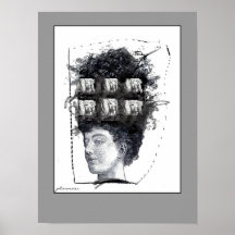 Caniche-cheveux Affiche
