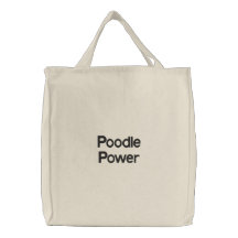 Caniche Fourre-tout brodé par puissance Sacs En Toile