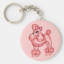 Caniche rose Keychain Porte-clé