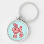 Caniche rose Keychain Porte-clefs