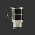 Cannelure argentée sur la damassé noire tasses