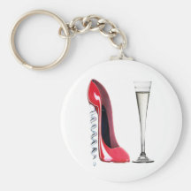 Cannelure de Champagne stylet rouge de chaussure d Porte-clef