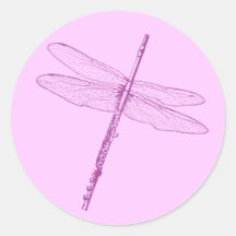 Cannelure de libellule autocollant rond
