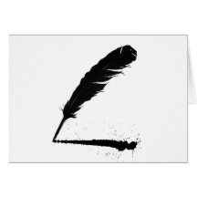 Cannette avec l'encre cartes de vœux