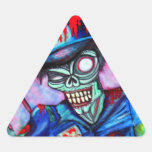 Cannette de fil de zombi stickers en triangle