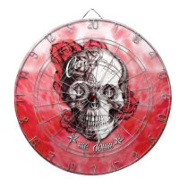 Can't tie me down nautical skull in red and white. tableaux de flèchettes