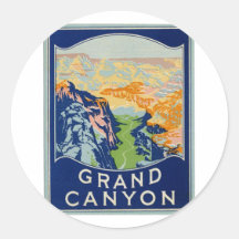 Canyon grand - voyage vintage autocollants ronds