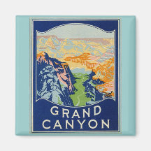 Canyon grand - voyage vintage aimants pour réfrigérateur
