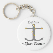 Capitaine personnalisé Anchor Keychain Porte-clef