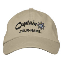 CAPITAINE roue personnalisable votre navire nommé Chapeau Brodé