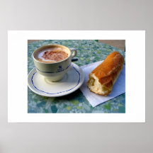 Cappuccino et baguette affiches