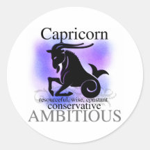 Capricorne au sujet de vous adhésifs ronds