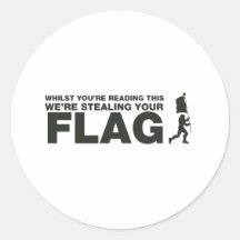 Capturez le drapeau - Gamer, jeu, jeux vidéo Adhésif Rond