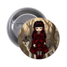 "Capuchon rouge bouton en automne" Badges Avec Agrafe