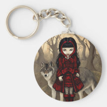 "Capuchon rouge en automne" Keychain Porte-clefs