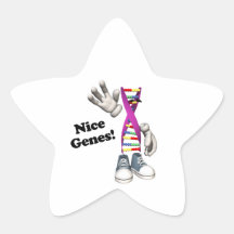 Caractère drôle de bande d'ADN de gènes gentils Stickers En Étoile