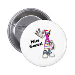 Caractère drôle de bande d'ADN de gènes gentils badges publicitaires