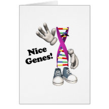 Caractère drôle de bande d'ADN de gènes gentils Cartes De Vœux