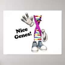 Caractère drôle de bande d'ADN de gènes gentils Affiche