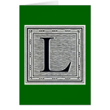 Caractère gras "L" initiale de bois de graveur de  Cartes