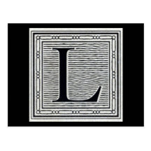 Caractère gras "L" initiale de bois de graveur de  Cartes Postales