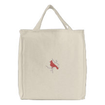 Cardinal en hiver sacs brodés