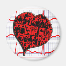 CARDIOGRAMME MÉDICAL DE SPÉCIALITÉS DE COEUR MAGNETS POUR RÉFRIGÉRATEUR