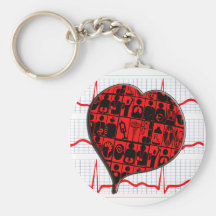 CARDIOGRAMME MÉDICAL DE SPÉCIALITÉS DE COEUR PORTE-CLEF