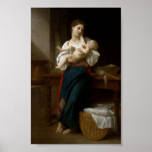 Caresses de William-Adolphe Bouguereau-Premires Poster