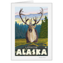Caribou dans le sauvage - Latouche, Alaska Carte