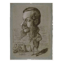 Caricature de Claude Monet de L ? sur Manchon C. 1 Carte Postale