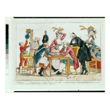 Caricature des échecs de jeu de Louis XVI Cartes Postales