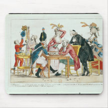Caricature des échecs de jeu de Louis XVI Tapis De Souris