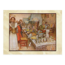 Carl Larsson "réveillon de Noël " Carte Postale
