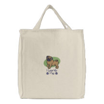 Carlin d'amour sac fourre-tout brodé