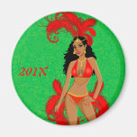 carnaval girl.ai rouge magnets pour réfrigérateur