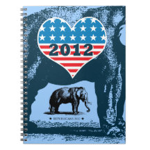 Carnet 2012 d'éléphant de GOP de républicains rétr