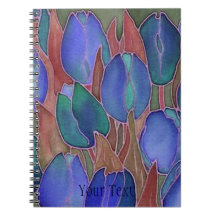 Carnet à spirale de journal de tulipes bleues