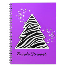 Carnet d'arbre de Noël de zèbre