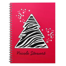 Carnet d'arbre de Noël de zèbre