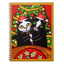 Carnet de couples de chat de smoking de Noël