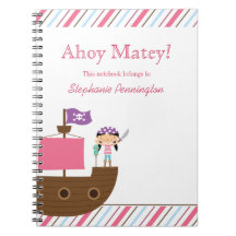 Carnet du pirate de la fille rose mignonne personn