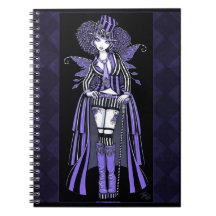 Carnet gothique pourpre de fée de couture de Fiona