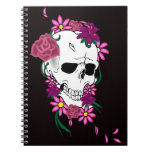 Carnet personnalisable de tatouage floral de crâne
