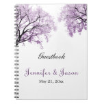 Carnet pourpre en pastel d'arbres - Guestbook carnets