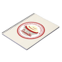 Carnet rouge de recette de petit gâteau de velours