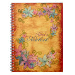Carnet vintage floral élégant de style