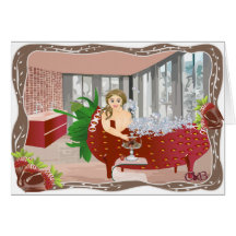 carola en étant baigné carte de vœux