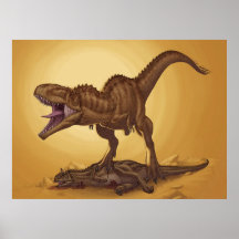 Carolinii et Carnotaurus de Giganotosaurus Affiche