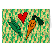 Carottes d'amour de pois, conception verte et oran cartes de vœux